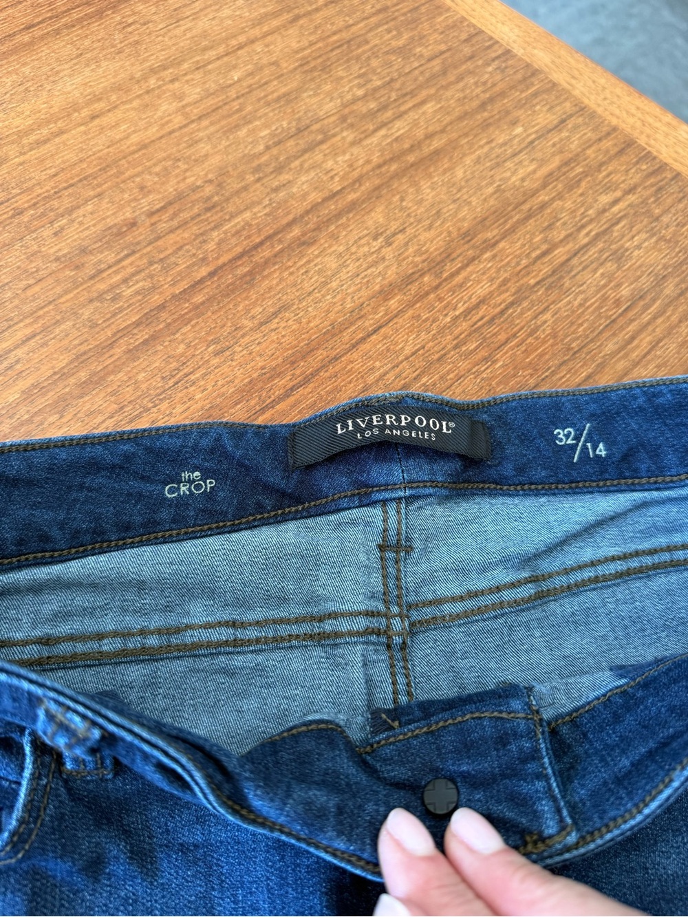 Liverpool Dark Blue Cuffed Straight Jeans - Picture 2 of 7